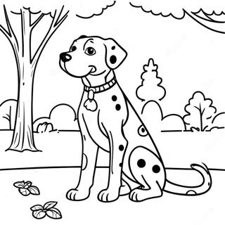 Spotted Dalmatian In A Park Coloring Page 14089-11676