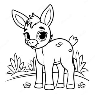 Cute Baby Donkey Coloring Page 14109-11689