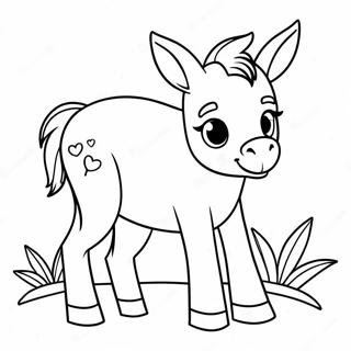 Cute Baby Donkey Coloring Page 14109-11692