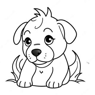 Easy Realistic Puppy Coloring Page 14128-11704