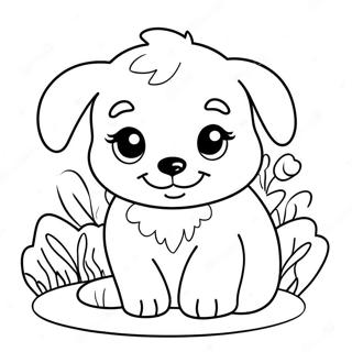 Cute Fluffy Puppy Coloring Page 14129-11705