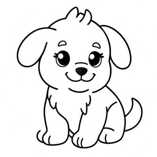 Cute Fluffy Puppy Coloring Page 14129-11706