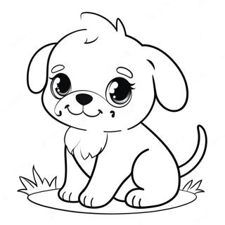 Cute Fluffy Puppy Coloring Page 14129-11707