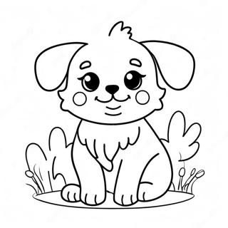 Cute Fluffy Puppy Coloring Page 14129-11708