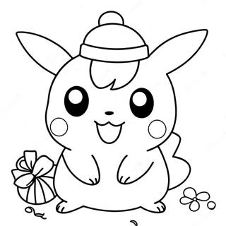 Christmas Pikachu Coloring Pages