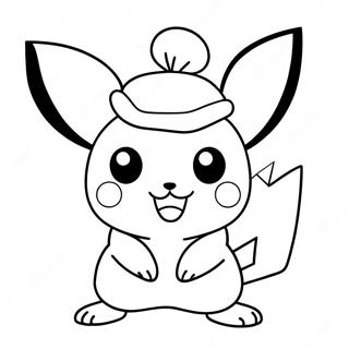 Pikachu In Santa Hat Coloring Page 14139-11713