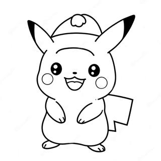 Pikachu In Santa Hat Coloring Page 14139-11715