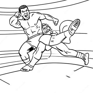 Wwe Wrestler Jumping On Opponent Coloring Page 14159-11729