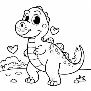 Dinosaur Valentine Coloring Page 14219-11766