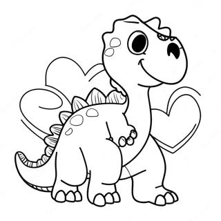 Dinosaur Valentine Coloring Page 14219-11767