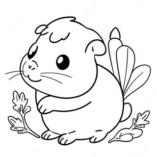 Cute Guinea Pig With Carrots Coloring Page 1422-1137