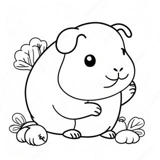 Cute Guinea Pig With Carrots Coloring Page 1422-1138