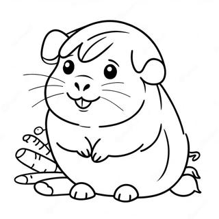 Cute Guinea Pig With Carrots Coloring Page 1422-1140