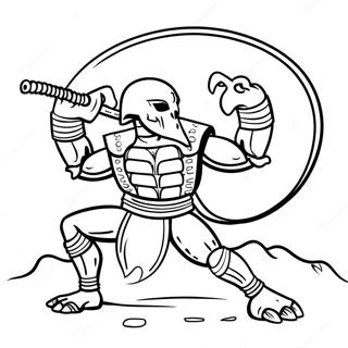 Scorpion In Battle Stance Coloring Page 14260-11804