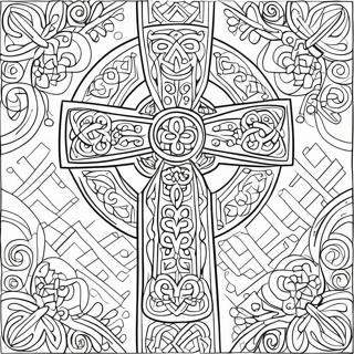 Intricate Celtic Cross Coloring Page 14280-11817