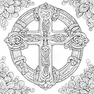 Intricate Celtic Cross Coloring Page 14280-11818