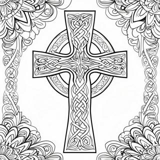 Intricate Celtic Cross Coloring Page 14280-11819