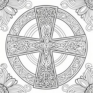 Intricate Celtic Cross Coloring Page 14280-11820