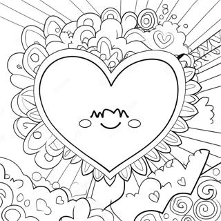 Cute I Love Mom Heart Coloring Page 1432-1145