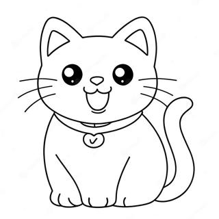 Adorable Kawaii Cat Coloring Page 14340-11865