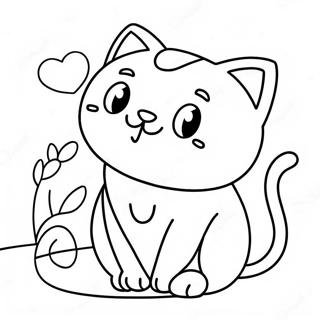 Adorable Kawaii Cat Coloring Page 14340-11867