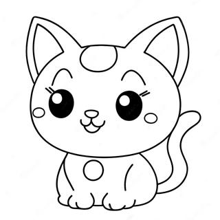 Adorable Kawaii Cat Coloring Page 14340-11868