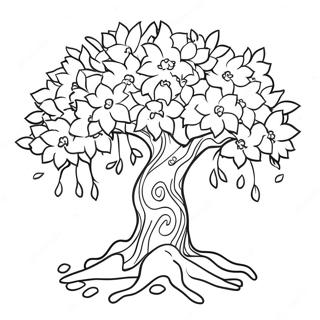 Cute Sakura Tree Coloring Page 14380-11897