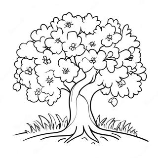 Cute Sakura Tree Coloring Page 14380-11900