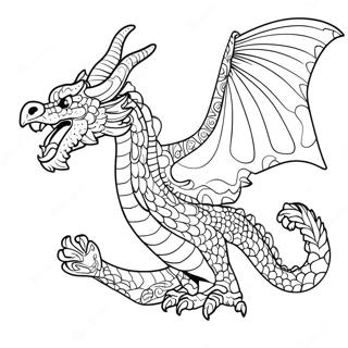 Majestic Chinese Dragon In Flight Coloring Page 14420-11930