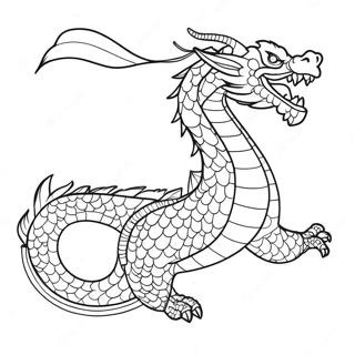 Majestic Chinese Dragon In Flight Coloring Page 14420-11931