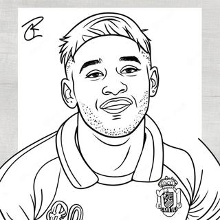 Neymar Dribbling A Soccer Ball Coloring Page 1442-1156