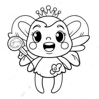 Sparkling Tooth Fairy With Magic Wand Coloring Page 14430-11937