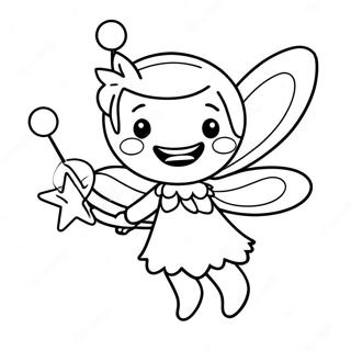 Sparkling Tooth Fairy With Magic Wand Coloring Page 14430-11938