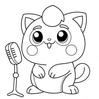 Cute Jigglypuff Singing Coloring Page 14480-11978