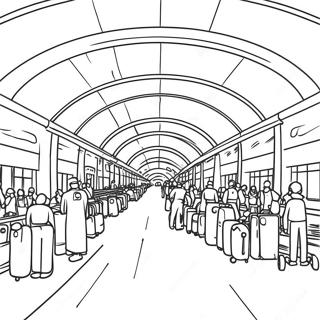 Busy Airport Terminal Coloring Page 14490-11988