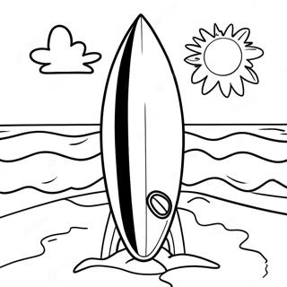 Colorful Surfboard On The Beach Coloring Page 14500-11993