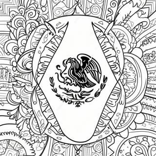 Vibrant Mexican Flag Coloring Page 14540-12025