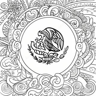 Vibrant Mexican Flag Coloring Page 14540-12026