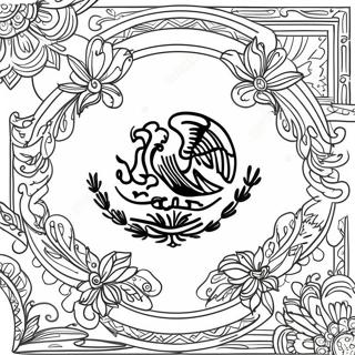 Vibrant Mexican Flag Coloring Page 14540-12027