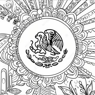 Vibrant Mexican Flag Coloring Page 14540-12028