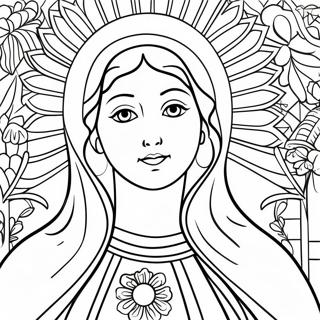 Beautiful Virgin Mary Coloring Page 14570-12050