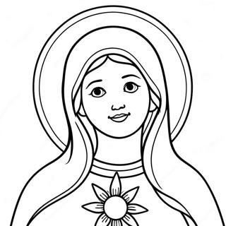 Beautiful Virgin Mary Coloring Page 14570-12051