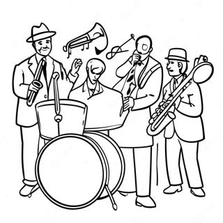 Colorful Jazz Band Coloring Page 14590-12065