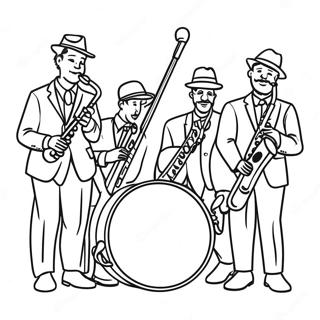 Colorful Jazz Band Coloring Page 14590-12067