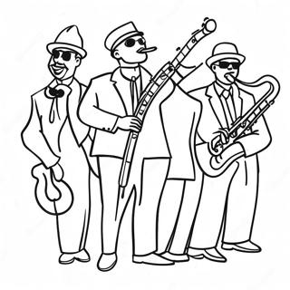 Colorful Jazz Band Coloring Page 14590-12068