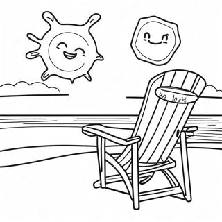 Beach Sunset Coloring Page 14599-12070