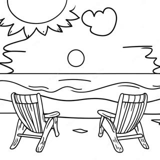 Beach Sunset Coloring Page 14599-12072