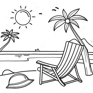 Relaxing Beach Scene Coloring Page 14600-12073