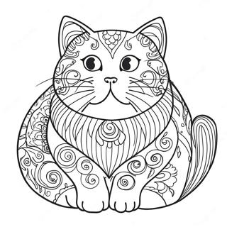 Fat Cat Coloring Page 14609-12079