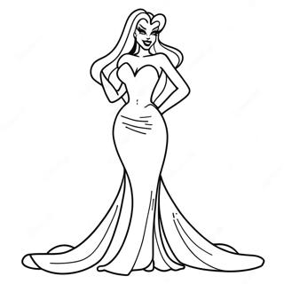 Jessica Rabbit In A Glamorous Dress Coloring Page 14620-12089